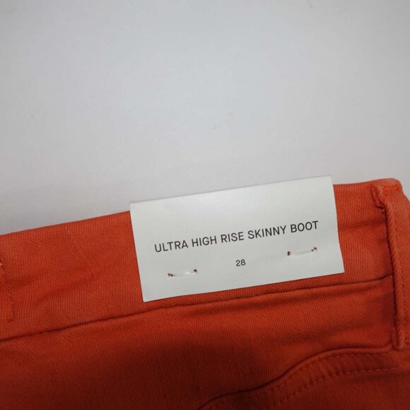 7 For All Mankind Women's Ultra High Rise Skinny Boot Jeans Size 28 NWT Orange - Picture 12 of 12